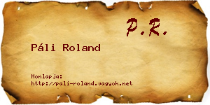 Páli Roland névjegykártya